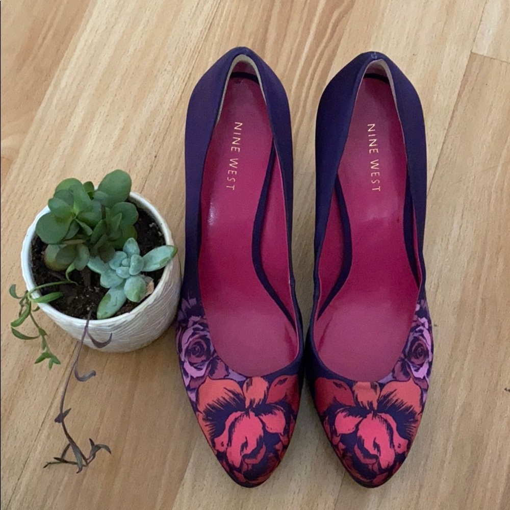 Nine West Floral Rocha Flora Purple Platform